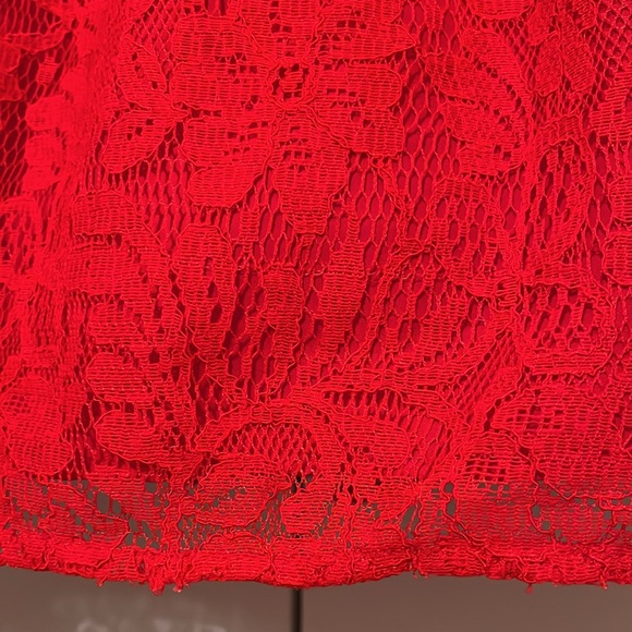 Holiday Lace Red Dress Girl’s Size 6X Bow Birthday Princess Petticoat Fluffy - Picture 4 of 12